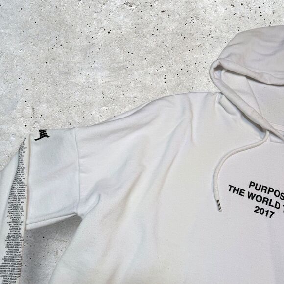 Justin Bieber “Purpose The World Tour 2017” Hoodie White Size Small - Picture 4 of 12